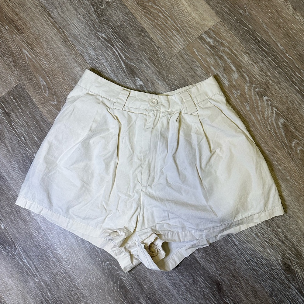 Princess Polly High Waist Cream Shorts